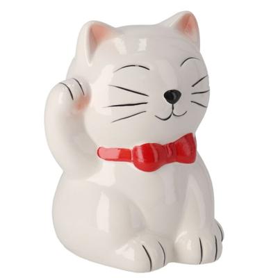 Gerimport Spaarpot Kat - 13 x 14 x 17 cm - porselein - dieren thema