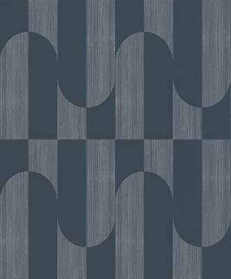 Dutch Wallcoverings Asperia - Gael - Donkerblauw/Zilver