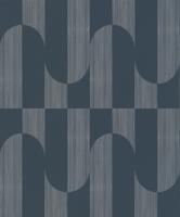 Dutch Wallcoverings Asperia - Gael - Donkerblauw/Zilver