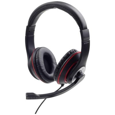 Gembird CaratteristicheCuffia stereo con braccio microfono mobilePratica unitÃƒÂ  di con Over Ear headset Kabel Zwart, Rood Volumeregeling, Headset