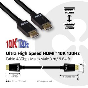 CLUB3D cac-1373 HDMI kabel 3m Zwart