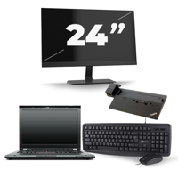 Lenovo ThinkPad T430 - Intel Core i5-3e Generatie - 14 inch - 8GB RAM - 240GB SSD - Windows 10 + 1x 24 inch Monitor - thumbnail
