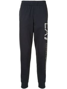 Ea7 Emporio Armani pantalon à détail de logo - Bleu