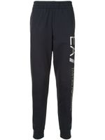 Ea7 Emporio Armani pantalon à détail de logo - Bleu