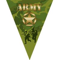 Leger camouflage army thema vlaggetjes slinger/vlaggenlijn groen van 5 meter   -