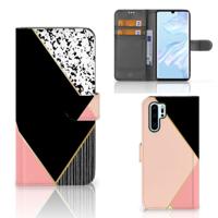 Huawei P30 Pro | Book Case | Zwart Roze Vormen