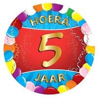 Bierviltjes 5 jaar - 25x stuks - multicolor - verjaardag/feest - feestartikelen