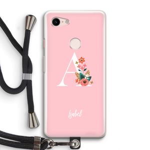Pink Bouquet: Pixel 3 Transparant Hoesje met koord