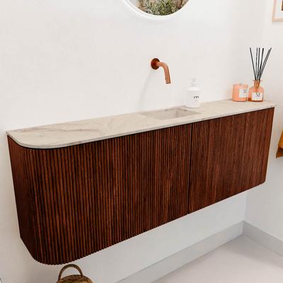 Toiletmeubel Mondiaz Joya Dlux | 123.2 cm | Meubelkleur Ruby | Faye wastafel Frappe Wasbak Midden | Zonder kraangat(en)