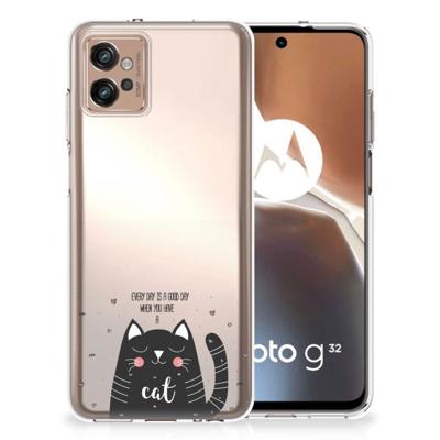 Motorola Moto G32 Telefoonhoesje met Naam Cat Good Day Motorola Moto G32 Telefoonhoesje met Naam Cat Good Day