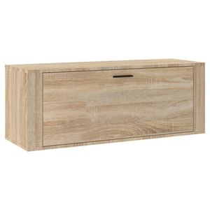 The Living Store Wand Schoenenkast - Sonoma Eiken - 100 x 35 x 38 cm