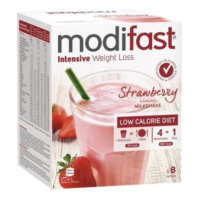 Modifast Intensive Milkshake Poeder Aardbei 440gr Modifast Intensive Milkshake Poeder Aardbei 440gr