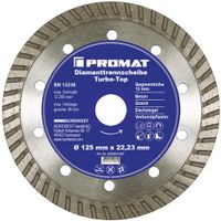 Promat Diamantzaagblad | d. 125 mm gat 22,23 mm | stalen kern | 10 mm - 4000841461 4000841461