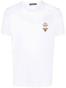 Dolce & Gabbana t-shirt en coton à broderies - Blanc