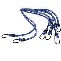 Bagage spin/spanelastiek voor fiets/auto - blauw - 80 cm - rubber met 4 spinhaken