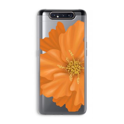 Orange Ellila flower: Samsung Galaxy A80 Transparant Hoesje