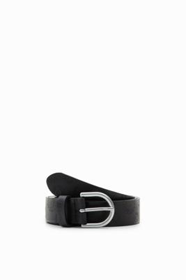 Leren riem met geometrische vormen - BLACK - 90 Leren riem met geometrische vormen - BLACK - 90