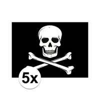 5x Piraten thema stickers 7.5 x 10 cm   - - thumbnail