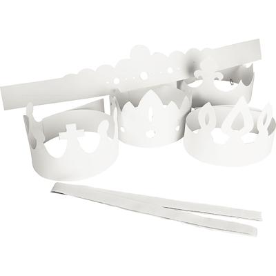 Creativ Company Kronen, h: 10-16,5 cm, l: 60 cm, 230 gr, wit, 5 stuk/ 1 doos