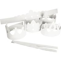 Creativ Company Kronen, h: 10-16,5 cm, l: 60 cm, 230 gr, wit, 5 stuk/ 1 doos