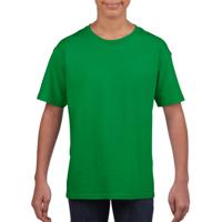 Groen basic t-shirt met ronde hals - kinderen - unisex - katoen - 145 grams - Groene shirts