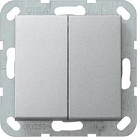 Gira System 55 installatieschakelaar kunststof, aluminium, schakelaar seriesch - thumbnail