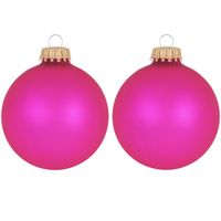 16x Bubblegum roze glazen kerstballen mat 7 cm kerstboomversiering