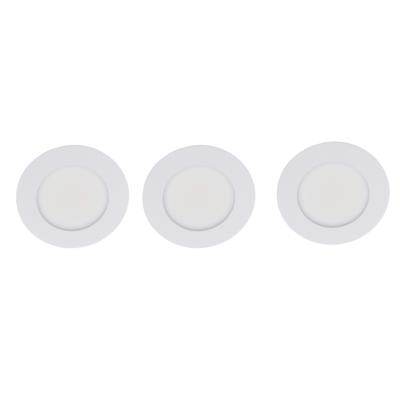 Set 3x Donna LED meubelspot keukenspot 3Watt rond WIT - Extreem laag 15mm dimbaar