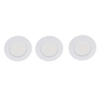 Set 3x Donna LED meubelspot keukenspot 3Watt rond WIT - Extreem laag 15mm dimbaar