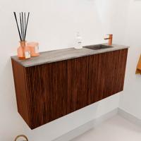 Toiletmeubel Mondiaz Joya Dlux | 90 cm | Meubelkleur Ruby | Faye wastafel Oza Wasbak Rechts | 1 kraangat