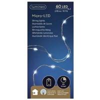 Micro Draadverlichting - 60 leds - timer - helder wit - 95 cm - kerstverlichting
