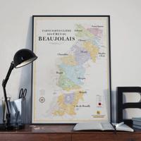 Poster Beaujolais Carte des vins | 50 x 70 cm | La carte des vins