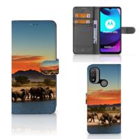Motorola Moto E20 | E30 | E40 | Telefoonhoesje | Met pasjeshouder | Olifanten