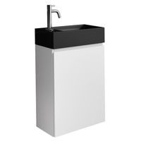 Badplaats Toiletmeubel Angela 40cm - mat wit met zwarte wastafel - thumbnail