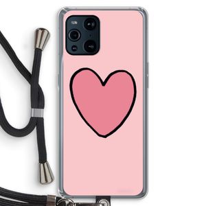 Hartje: Oppo Find X3 Pro Transparant Hoesje met koord