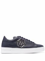 Philipp Plein baskets Hexagon en cuir - Bleu - thumbnail