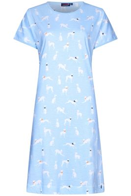Hondjes nachthemd katoen blauw Hondjes nachthemd katoen blauw