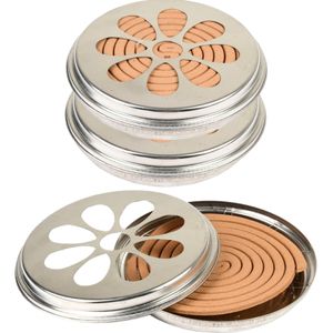 Blik met citronella wierook spiralen - 3x - 14 cm - 6-12 branduren - citrusgeur