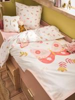 Bedovertrekset en kussensloop ENVOLEE met gerecycled katoen roze, bedrukt