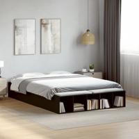 Bedframe bewerkt hout zwart 120x190 cm