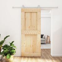 Schuifdeur met beslag 85x210 cm massief grenenhout