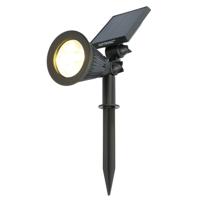 Bend PIR solar prikspot - Bewegingssensor en schemerschakelaar - 3000K warm wit - 2 lichtstanden - 300 lumen - 6-9 uur brandtijd - IP65 waterdicht