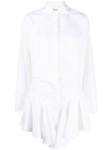 The Attico robe-chemise à volants - Blanc