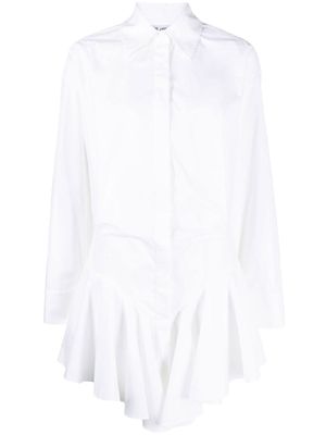 The Attico robe-chemise à volants - Blanc