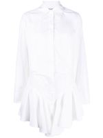 The Attico robe-chemise à volants - Blanc