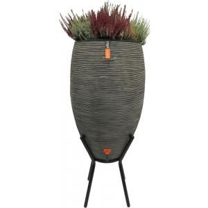 Capi Nature Rib regenton antraciet 130L met plantenbak