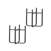 Mica Decorations - Set van 2x stuks - bloempot plantenstandaard - verhoger - zwart - H25 x B14 cm