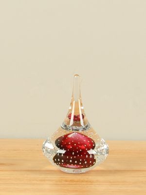 Glazen Tol roze spijkergaatjes 13 cm.