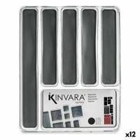 Bestekorganizer Gerecycled plastic Grijs 32,3 x 4,5 x 40 cm (12 Stuks)