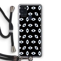 Eyes pattern: Samsung Galaxy A21s Transparant Hoesje met koord